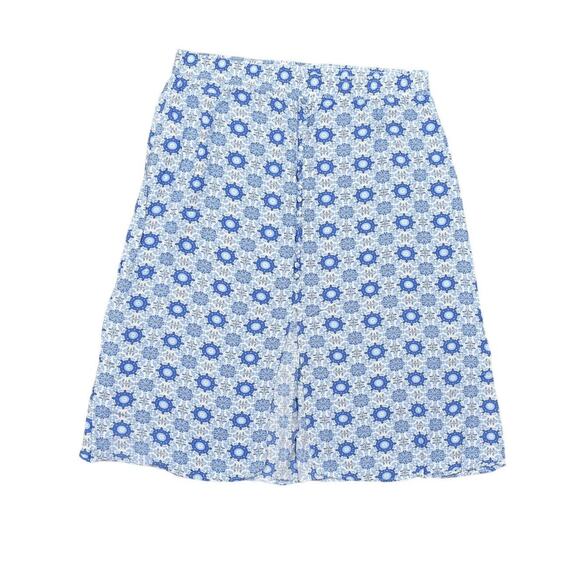 Loft 2XL Midi A-Line Skirt Blue Polyester Floral Stretch Waist - Picture 1 of 7